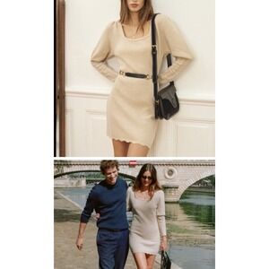 Rouje Black Valentine Wool Sweater Dress Size 36 French Chic